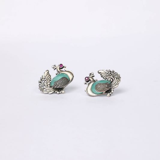 Turquoise Stoned Peacock Earring