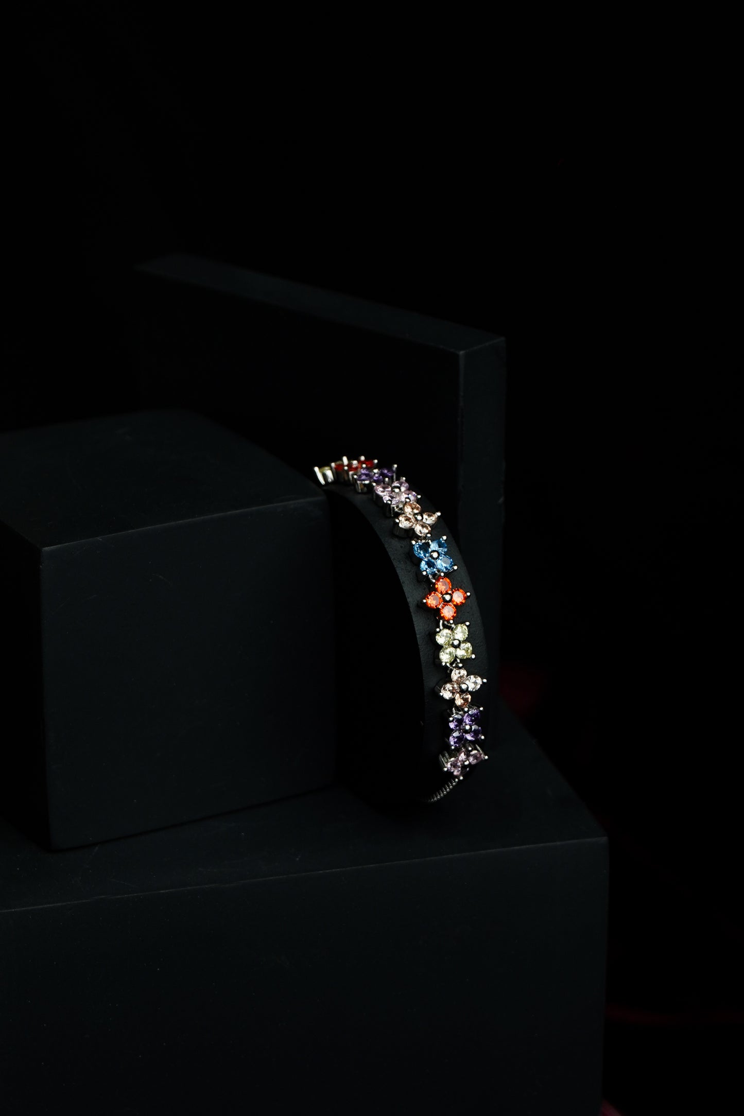 Theia coloured stone flower bracelet