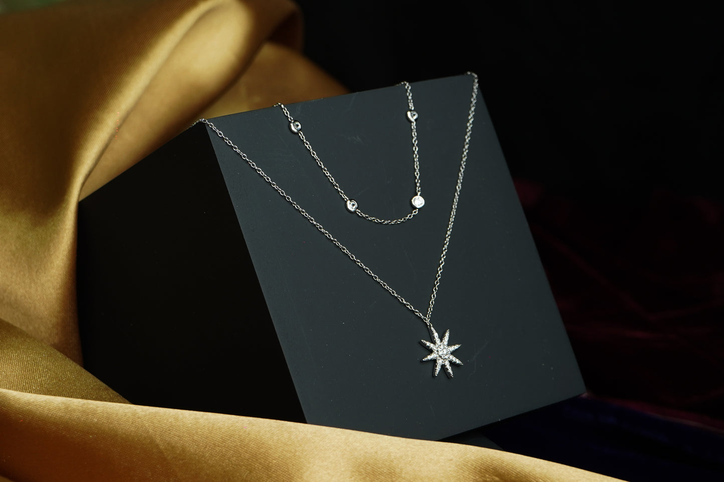 Theia layered star necklace