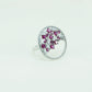 Sterling Silver Ring with Pink and White Stones