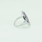 Sterling Silver Ring with Pink and White Stones