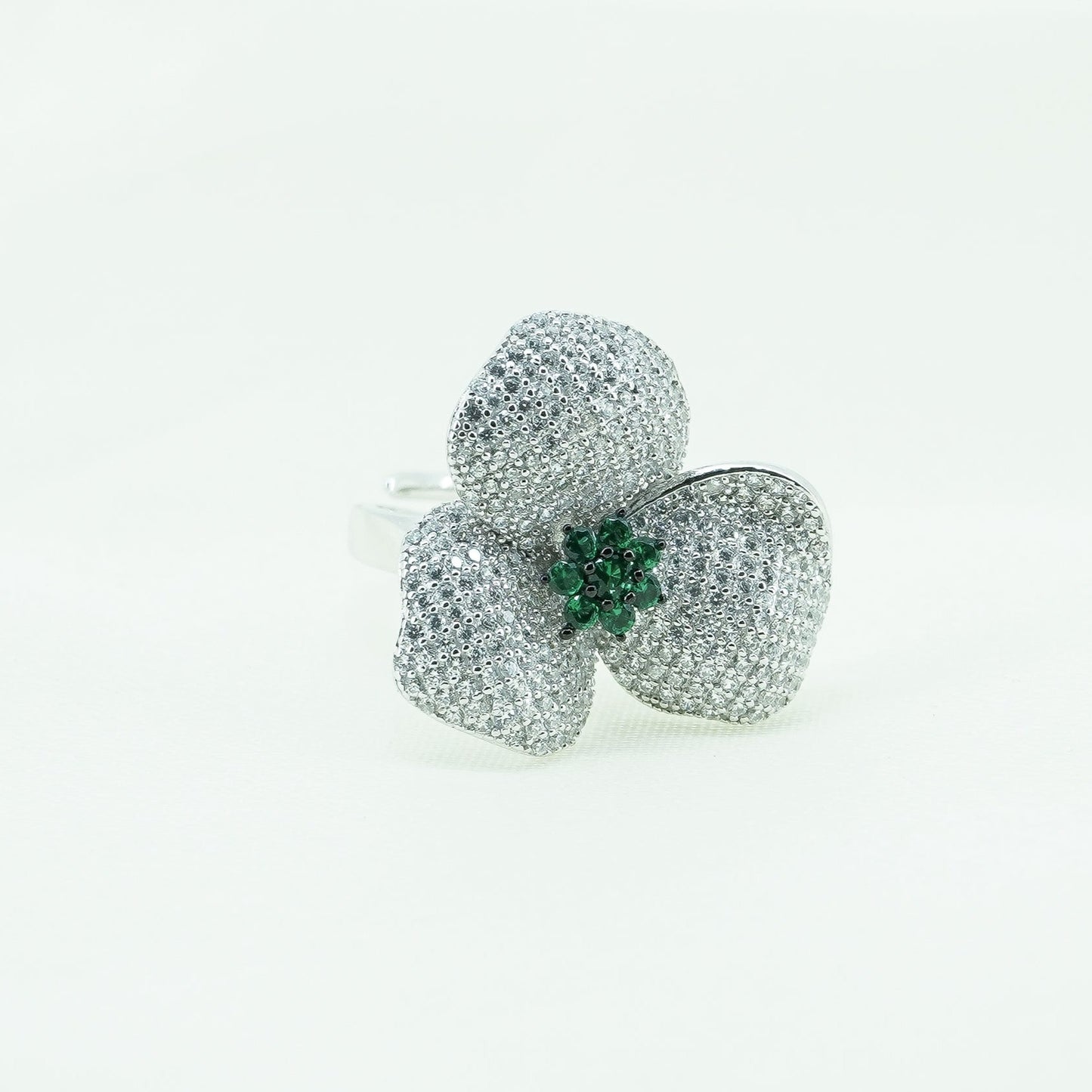 Sterling Silver Ring with Green Stone