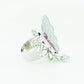 Sterling Silver  Butterfly Design Ring with Purple Stone