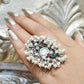 Silver Ring Pearls Embossed