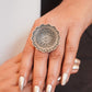 Designer Circle Embossed Silver Ring