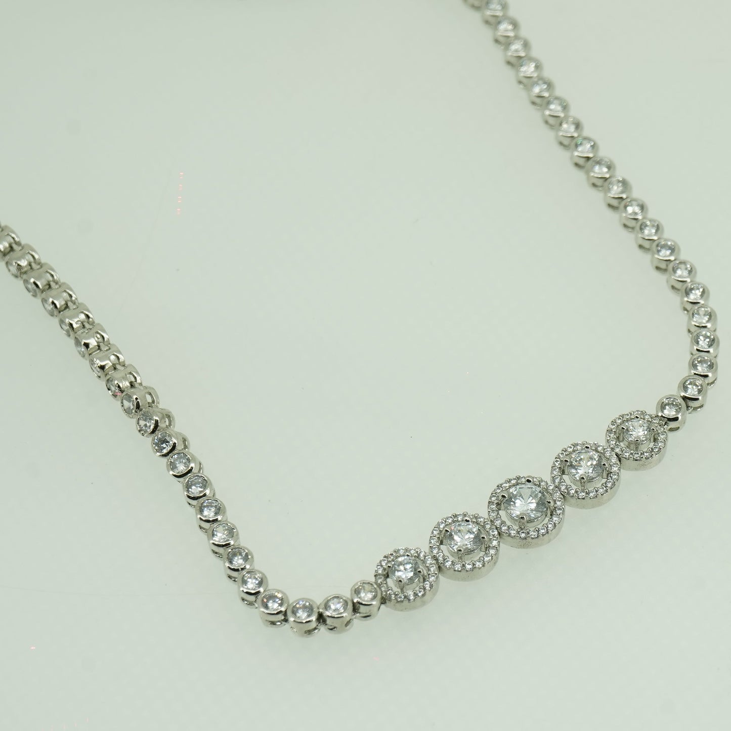 Round Clustered Sterling SIlver Necklace