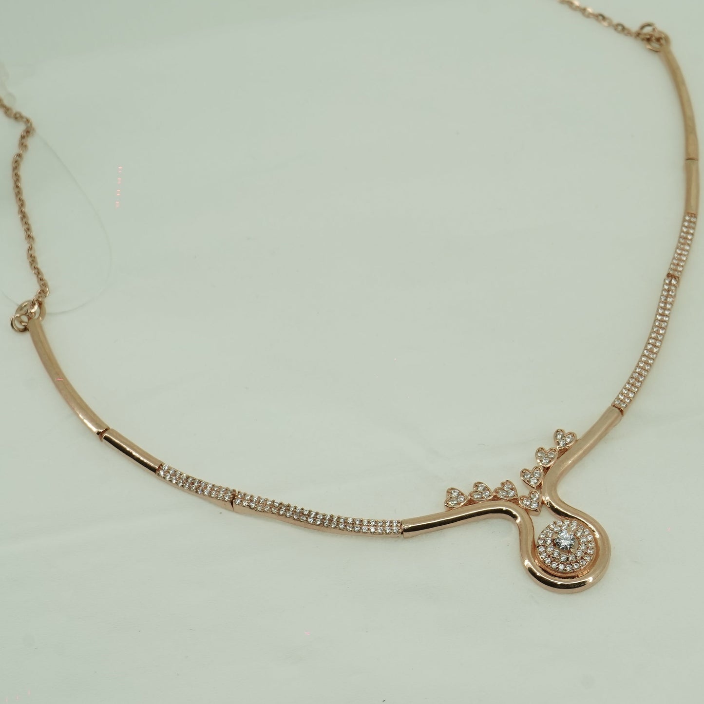 Rose Gold Coloured Heart Design Necklace