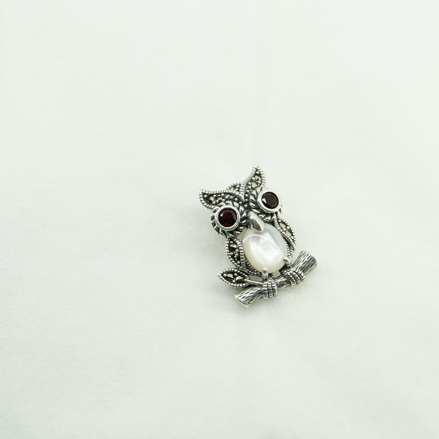 Mini Owl Design Pearl Brooche