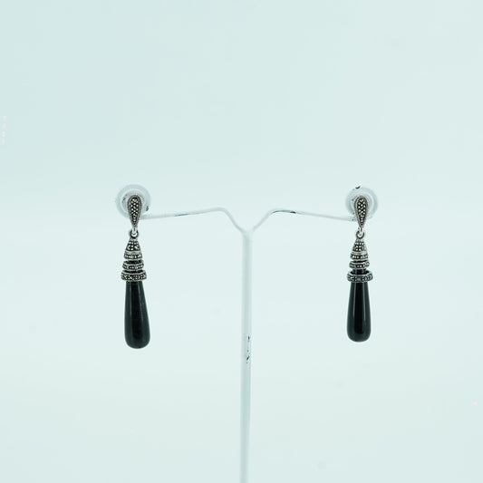 Black Onyx Stone-Studded Drop Earring