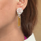 Brown Shade Classy Silver Earring