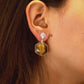 Beautiful Brown Stone Silver Earring