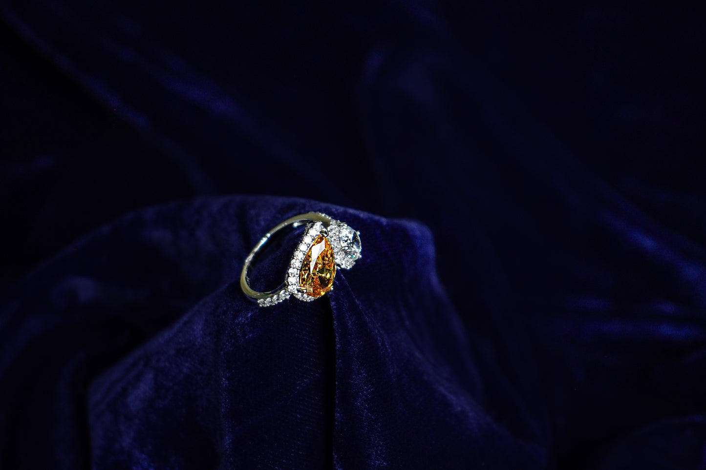 Theia Diamond Yellow Teardrop ring