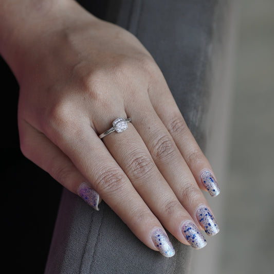 Single Stone Silver Ring for Her