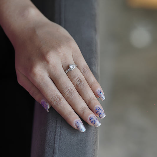 Crafted Silver Stone Ring for Her