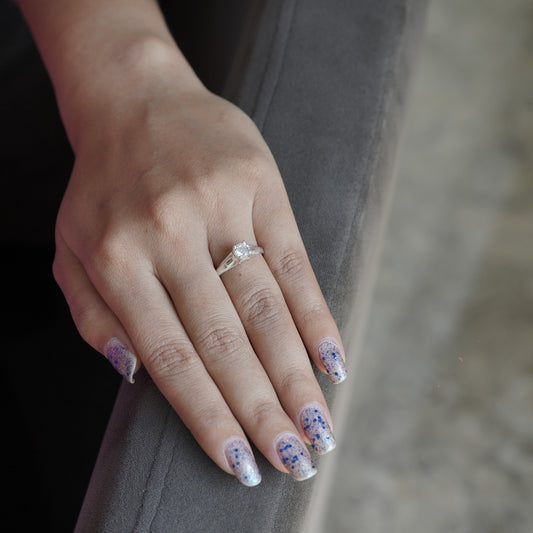 Silver Ring with Glittery Stone