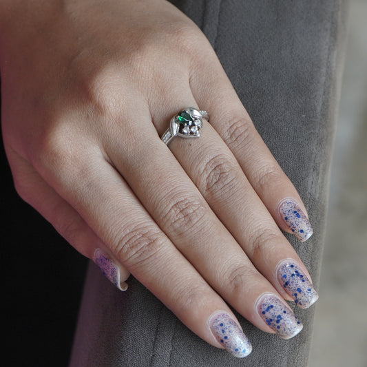 Everyday Green Stone Silver Ring