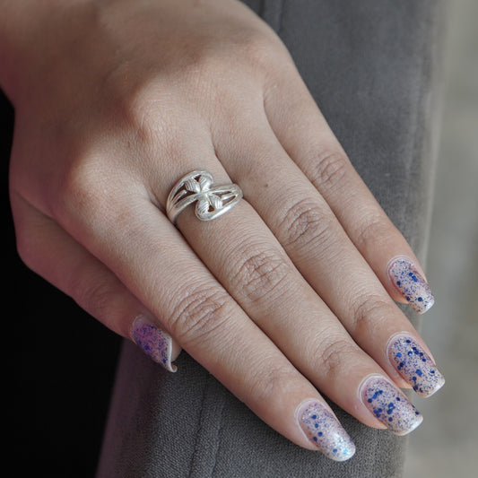 Small Hearts Shaped Silver Ring