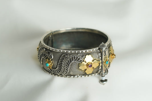 Oxidized and Gold Polish Kada