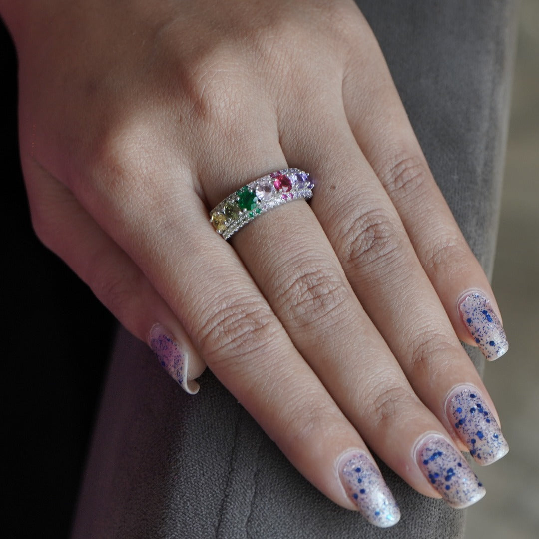 Multicolor Everyday Circle Ring for Her