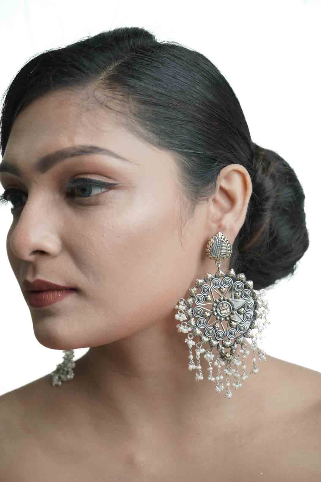 Pearl Jhumka With Goldpolish