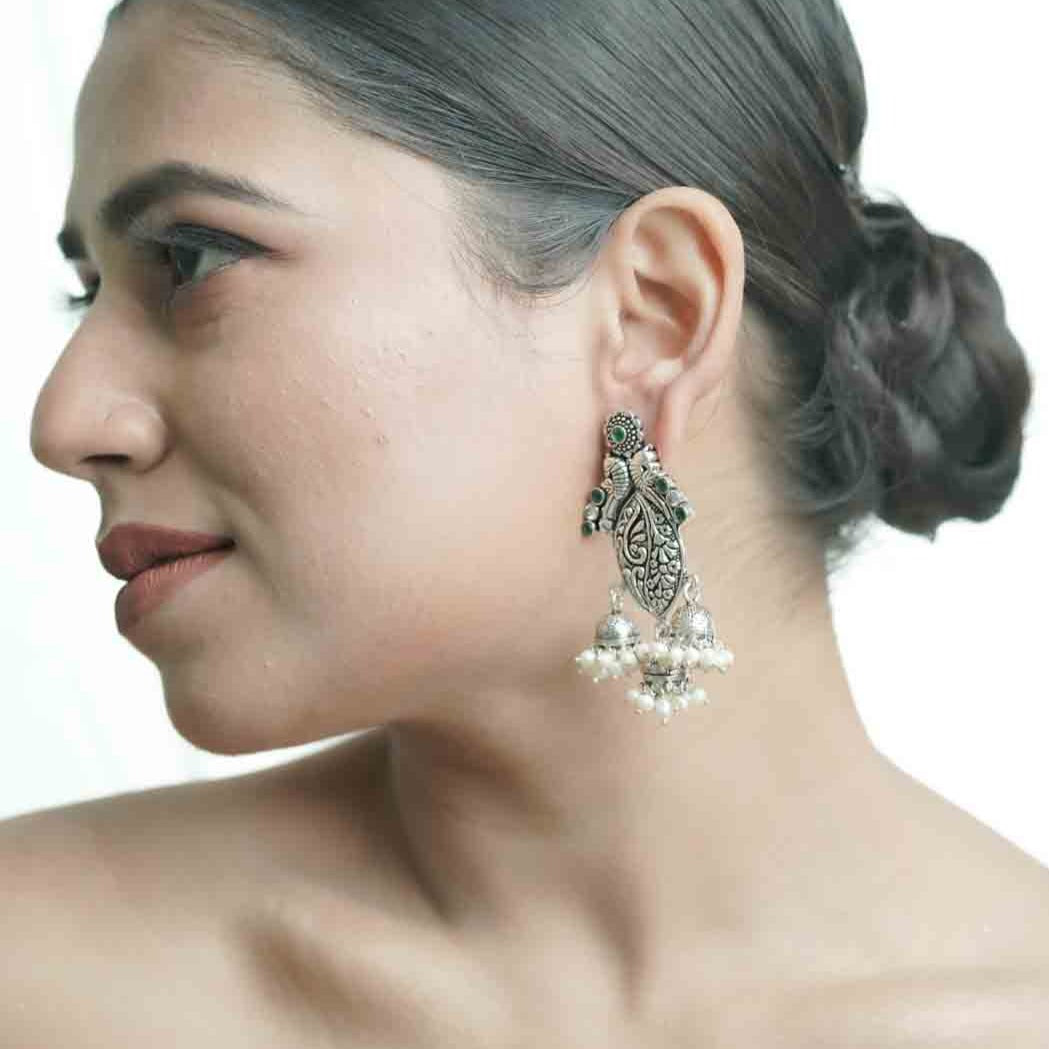 Antique Earing with Silver Beads