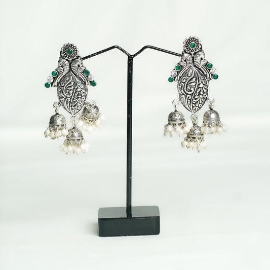 Antique Earing with Silver Beads